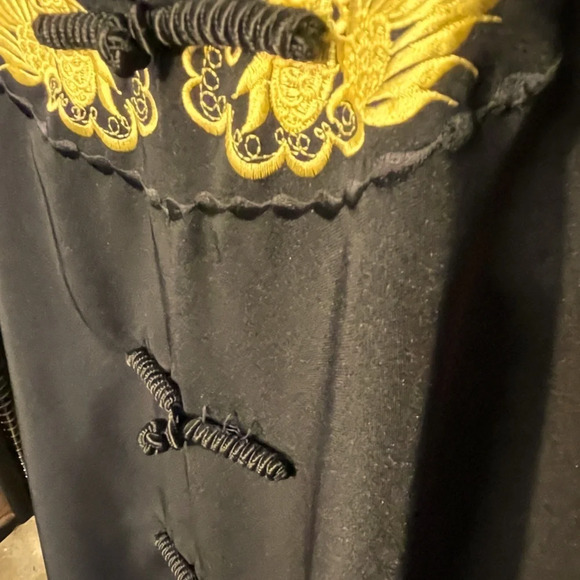 Vintage Chinese Dragon Embroidered Smoking Jacket MiMi Mandarin Unisex, XXL - Picture 5 of 8